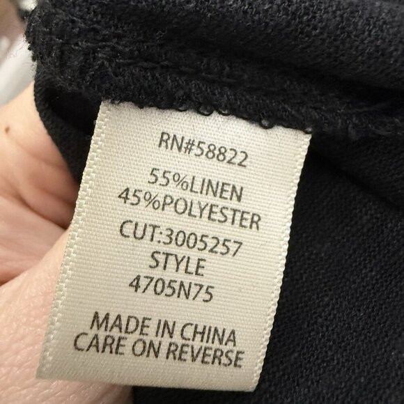 Max Studio Women's Black Linen Blend Short Sleeve Slouchy Oversized Top Size L - Picture 7 of 7